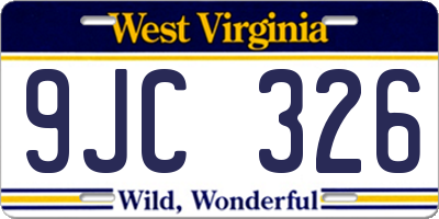 WV license plate 9JC326
