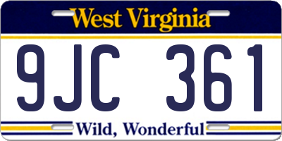 WV license plate 9JC361