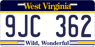 WV license plate 9JC362