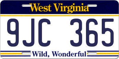 WV license plate 9JC365