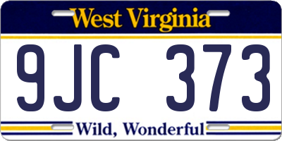 WV license plate 9JC373
