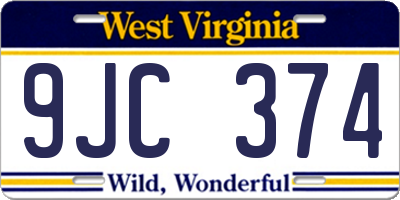 WV license plate 9JC374