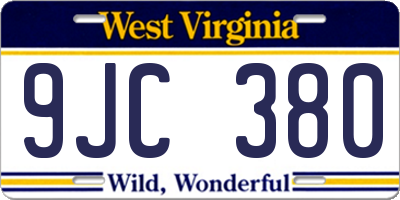 WV license plate 9JC380