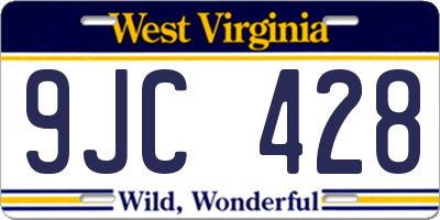 WV license plate 9JC428