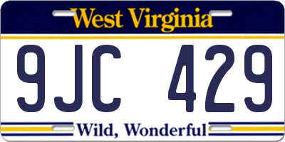 WV license plate 9JC429