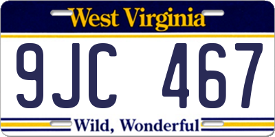 WV license plate 9JC467