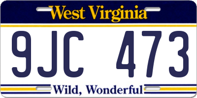 WV license plate 9JC473