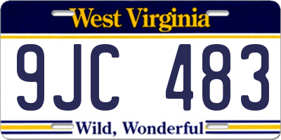 WV license plate 9JC483