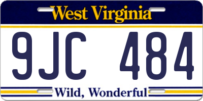 WV license plate 9JC484