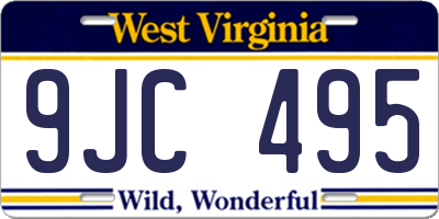 WV license plate 9JC495