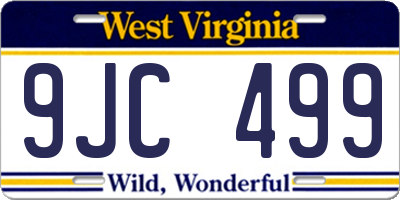WV license plate 9JC499