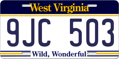 WV license plate 9JC503