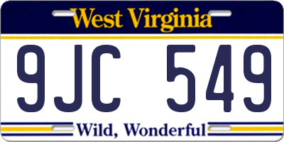 WV license plate 9JC549