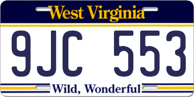 WV license plate 9JC553