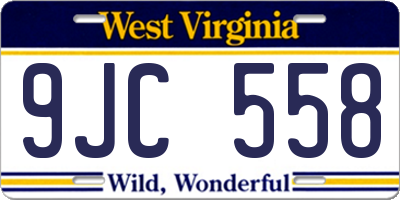 WV license plate 9JC558