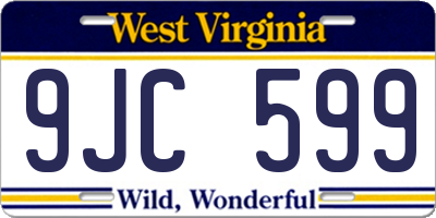 WV license plate 9JC599