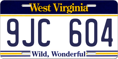 WV license plate 9JC604