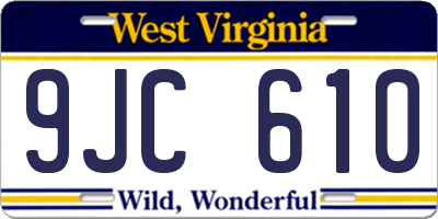 WV license plate 9JC610