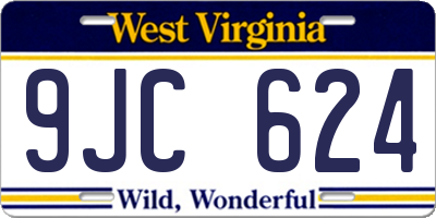 WV license plate 9JC624