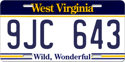 WV license plate 9JC643
