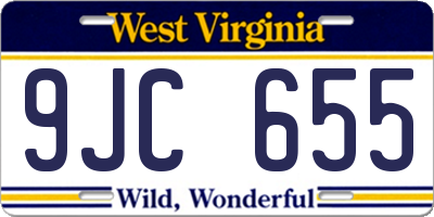 WV license plate 9JC655