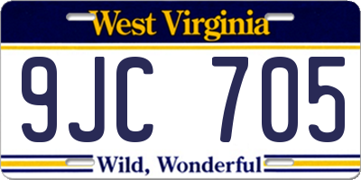 WV license plate 9JC705