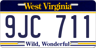 WV license plate 9JC711
