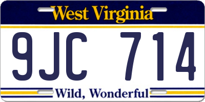 WV license plate 9JC714