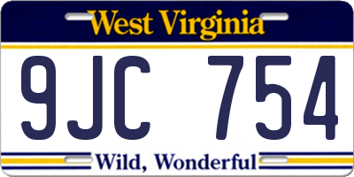 WV license plate 9JC754
