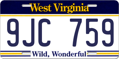 WV license plate 9JC759