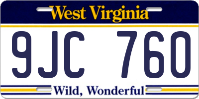 WV license plate 9JC760
