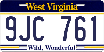 WV license plate 9JC761