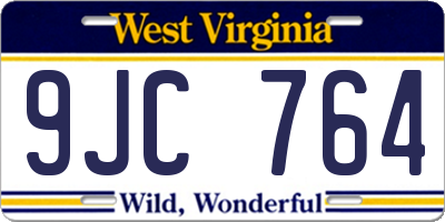 WV license plate 9JC764