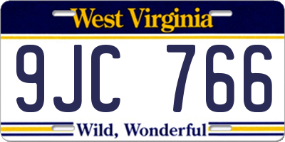 WV license plate 9JC766