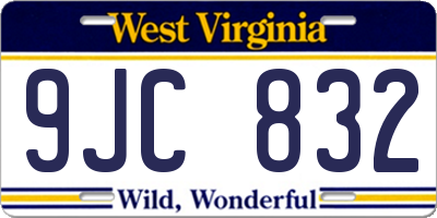 WV license plate 9JC832