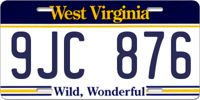 WV license plate 9JC876