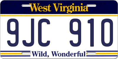 WV license plate 9JC910