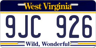 WV license plate 9JC926
