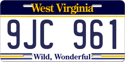 WV license plate 9JC961