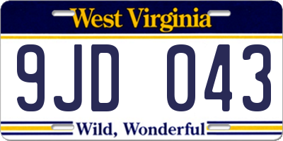 WV license plate 9JD043