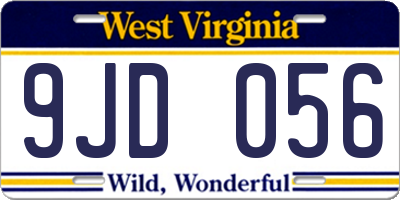 WV license plate 9JD056