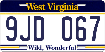 WV license plate 9JD067