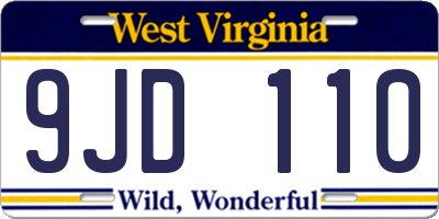 WV license plate 9JD110