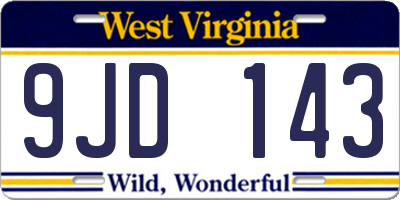 WV license plate 9JD143