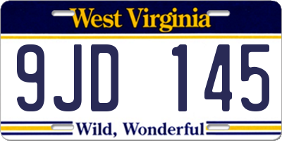 WV license plate 9JD145