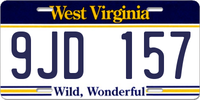 WV license plate 9JD157