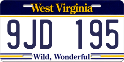 WV license plate 9JD195
