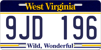 WV license plate 9JD196