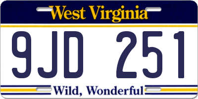 WV license plate 9JD251