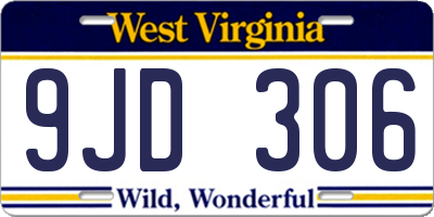 WV license plate 9JD306